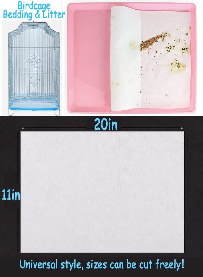 Firdnyohs 100PCS Bird Cage Liner Papers, Disposable Cage Paper Liners Precut Absorbent Cushion Pad Mat Accessories for Pet Bird Parrot (White) - Image 3